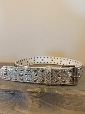 Y2K inspired Target Girl’s Silver Glitter Studded Belt - 10/12